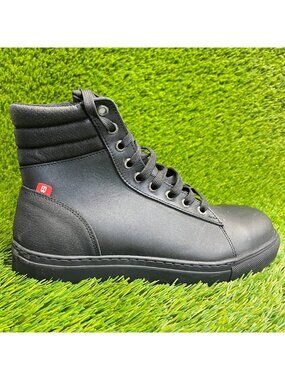 Mellow Walk Jessica EH PR Womens Size 7.5E Black Red Steel Toe Safety Work Boots
